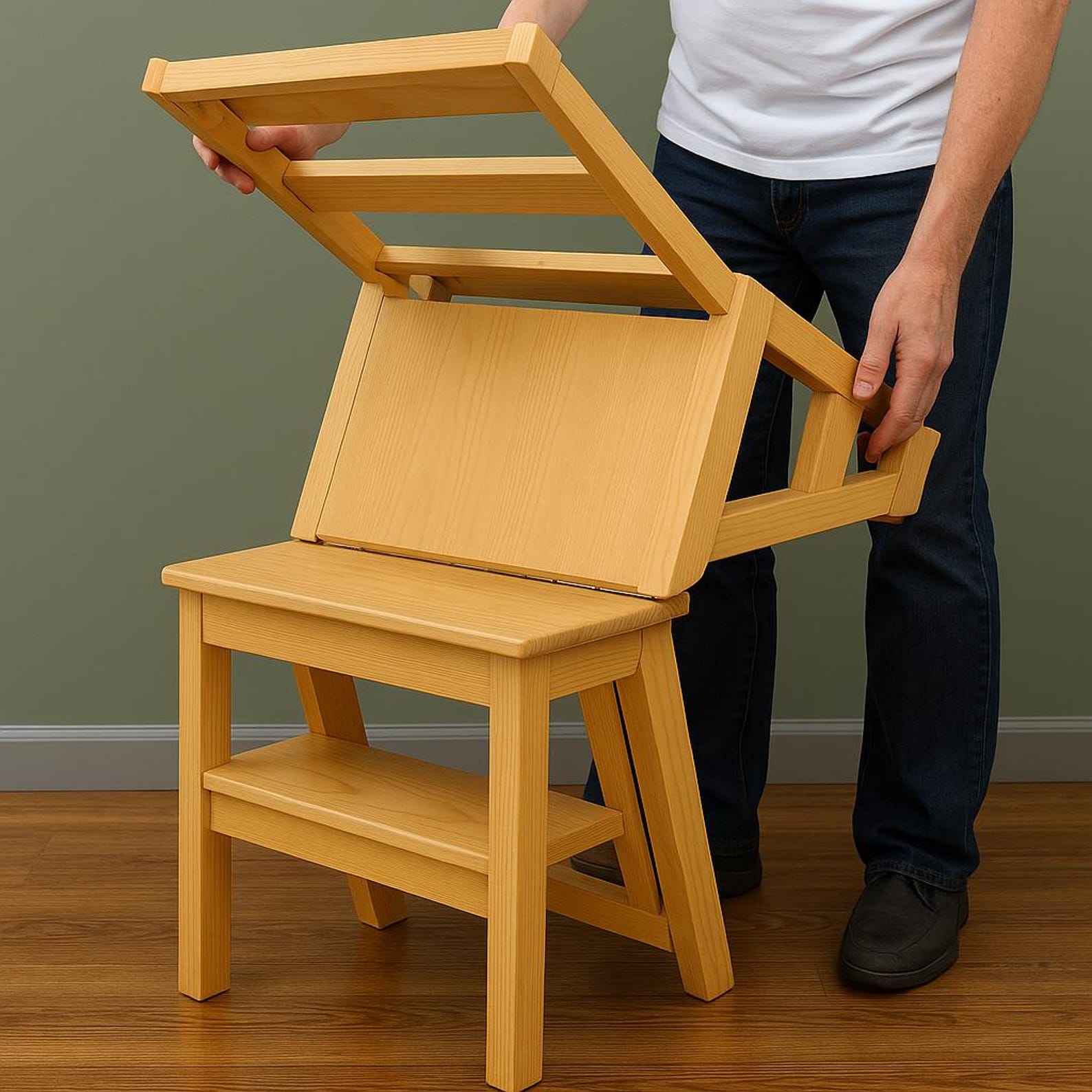 2-in-1 Convertible Ladder Chair | Printable Woodworking Plan (chair ...