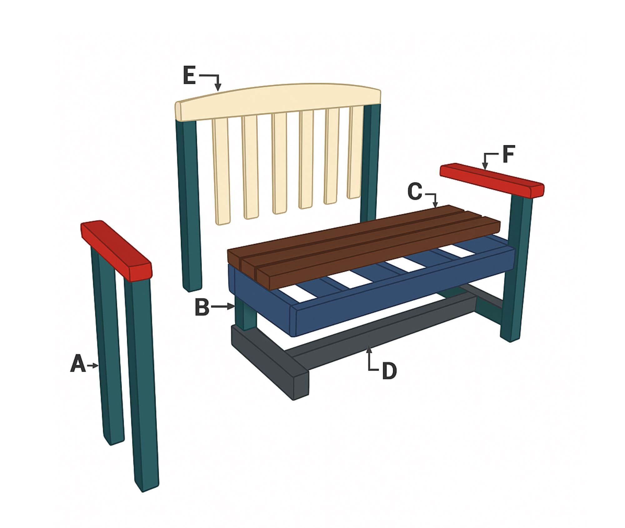 2x4 Wooden Bench Build Plan – DIY Outdoor Woodworking Bench Plan ...
