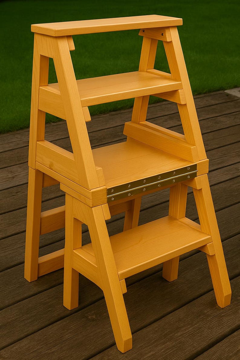 Three Step Chair 2-in-1 Convertible Ladder Chair | Printable Woodworking Plan (chair ...