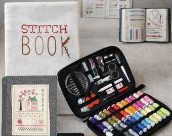 Libro de puntadas de bordado DIY para principiantes y artesanos, kit de muestrario de práctica, herramienta para aprender a coser a mano, guía de costura