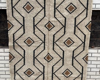 Handwoven Wool Jute Kilim Rug, Wool Jute Rug, Kilim Jute Rug, Flatweave Rug, Bohemian Rug, Indian Dhurrie Rug, Navajo Kilim Rug, Custom Rug
