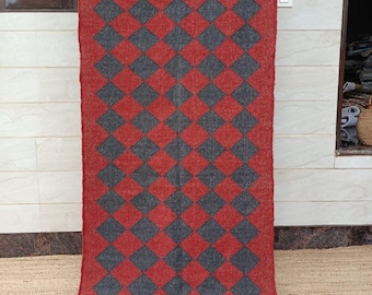 Wool Jute Runner Rug- Vintage Stair Kilim Runner Rug, Handmade Large Jute Runner, Wool Jute Hallway Rug, Bohemian Handwoven Outdoor Runner