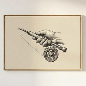 antique fly fishing rod and reel Old Reels Lures Cabin Picture Framed Art Print: Posters & Prints weight action ideal for trout streams Antique Fly Reel - Etsy