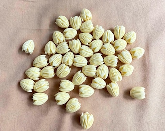 Pikake Flower Beads – Ivory Pikake Flowers for Jewelry Making, Bags of 100 Crafts, Wedding Decorations, Hawaiian DIY Projects