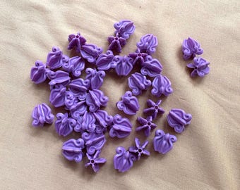 Crown Flower Beads – Purple Crown Flowers for Lei Making, Crafts, Wedding Decorations, Cultural DIY Projects, and Floral Accents