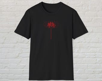 Rote Spinnenlilie, Japanische Blumengrafikdesign, Anime, Schwarz und Rot, Dunkle Ästhetik, Blume, Anime-Liebhaber, Blumenmuster, Blume, Geschenk