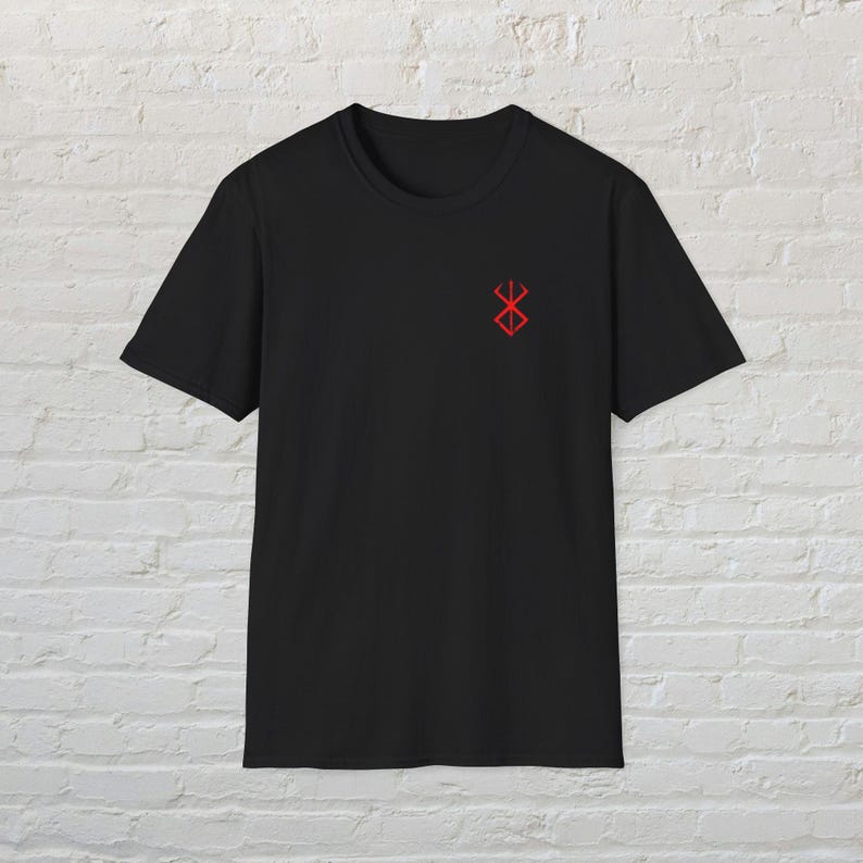 Berserk Mark of Sacrifice T-Shirt, Gothic Symbol Tee, Anime inspiriertes Top, Unisex Grafik-Shirt, Dark Fantasy-Kleidung, Distressed Manga Bild 1