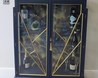 Art Deco Blue & Gold Display Cabinet