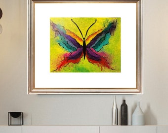Butterfly Painting Original on Canvas Vibrant & Colorful