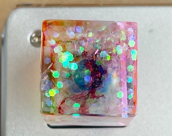 Tie Dye  Keycap, ESC keycap, transparent keycap, Novelty cube keycap, custom artisan keycap, backlit rgb keycap, accent keycap, glitter esc