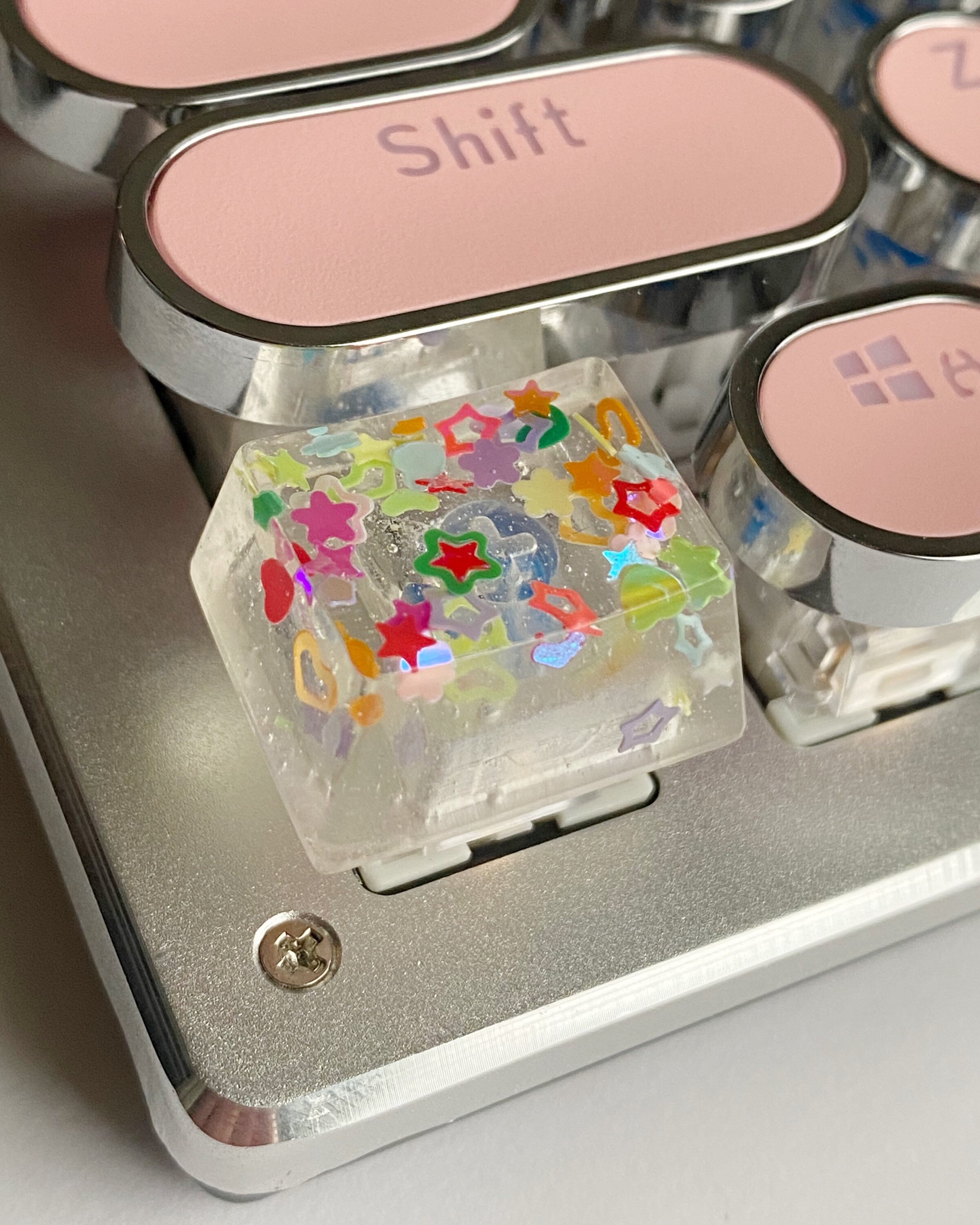 Fun Glitter Resin Artisan Keycap mechanical keyboard fun Etsy
