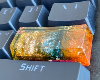 Resin keycap, clear keycap, cherry mx keycap, clear resin keycap, colorful keycap, custom artisan keycap, enter keycap, cute keycap, gaming