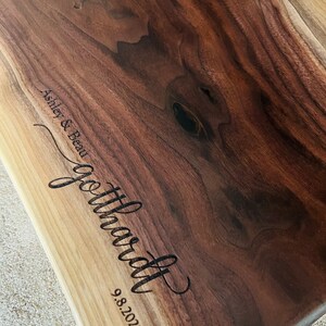 Personalized Walnut Serving Board: Engraved Live Edge Charcuterie Board