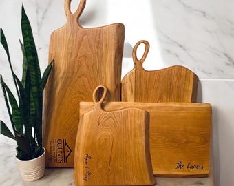 Personalized Cherry Charcuterie Board: Live Edge Serving Board