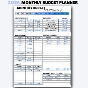 Budget Planner-Worksheet for Bullet Journal-Monthly Budget Tracker-Journal Page-Printable Spending Tracker -Monthly Budget