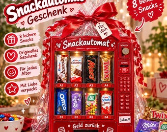Snackautomat Geldgeschenk Vorlage|Vorlage Geld schenken|Kapselautomat zum Ausdrucken Geburtstag Geldgeschenk Basteln|Personalisiertes Geschenk