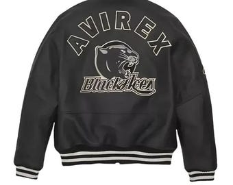 Handmade Men's Avirex Style Bomber Jacket | Men’s Black Ace Flight Jacket