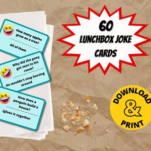 Boîte à lunch Joke Cards pour enfants - Imprimable