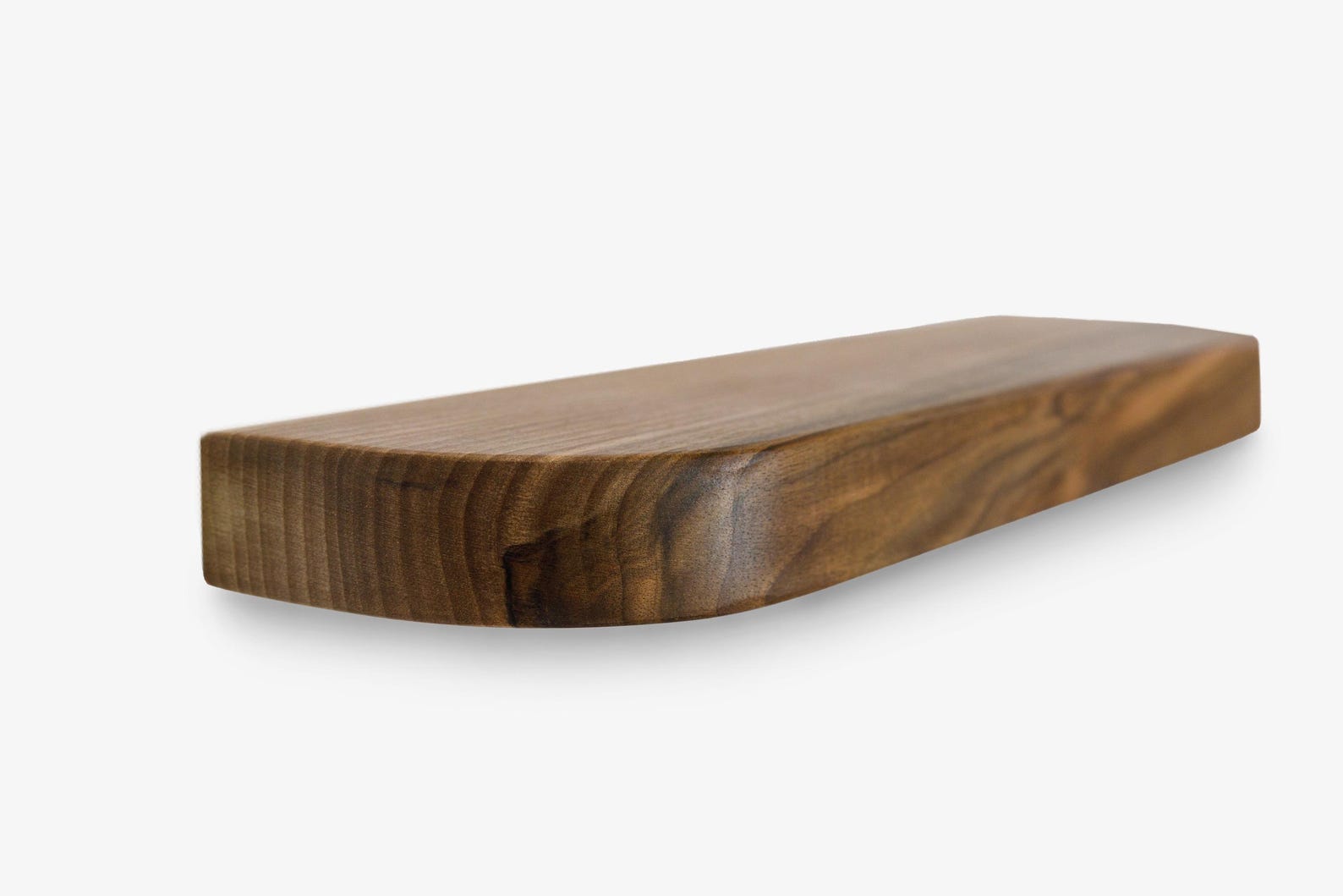 Shelf Rounded Edges Rustic Solid Wood Floating Shelf: Rounded Edge, Handmade Wall Decor ...