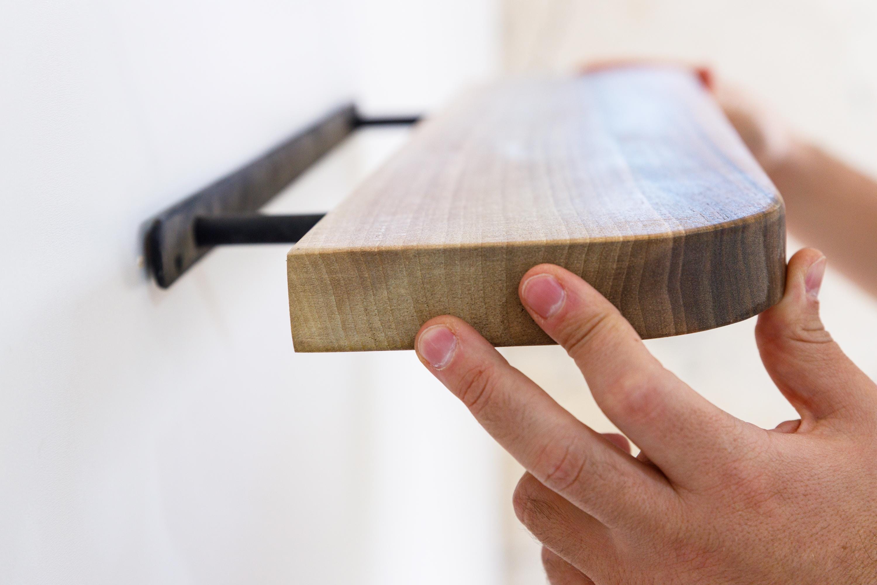 Handmade Solid Wood Floating Shelf: Rounded Edge Minimalist Decor - Etsy