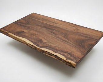 Dessus de table en bois massif – noyer, chêne ou frêne | Bord direct ou tranchant | Design moderne fait main