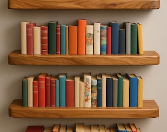 Wooden Floating Wall Shelf – Rounded Edge Design, Perfect for Books & Décor