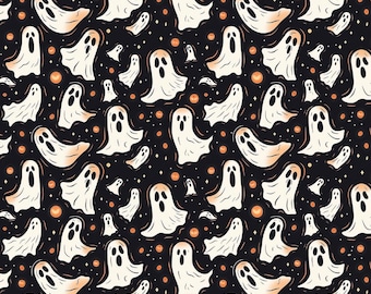 100% Cotton Printed Fabric |Halloween Scary Ghost Pattern | DIY Sewing, Patchwork, Home Decor | Sold By Half Yard