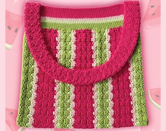 Watermelon Stripe Crochet Bag Pattern: Summer Crossbody Purse (Digital Download)