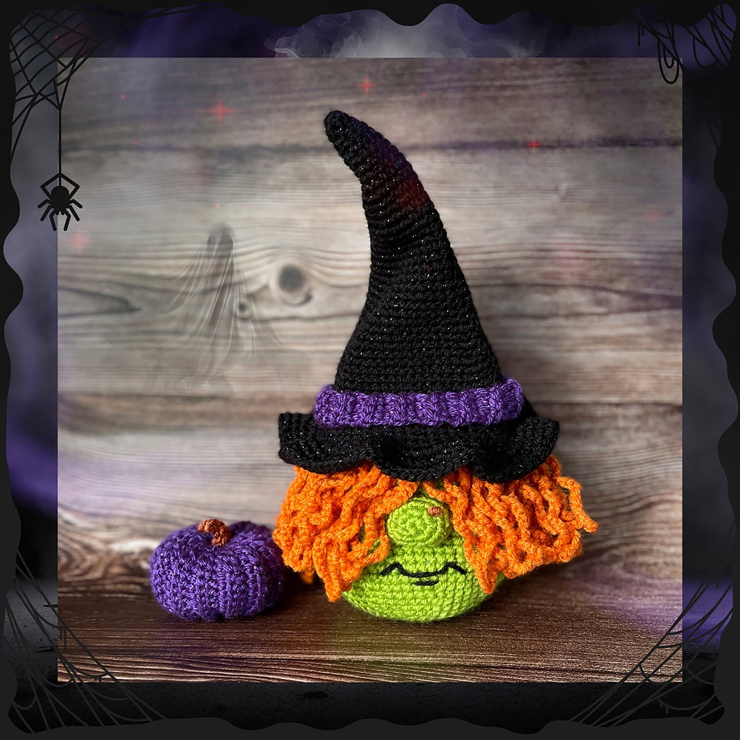 Wicked Witch Gnome Crochet Pattern: Halloween Amigurumi (digital