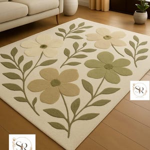 Hand-Tufted Floral Wool Rug: Cozy Home Decor, New Zealand Wool