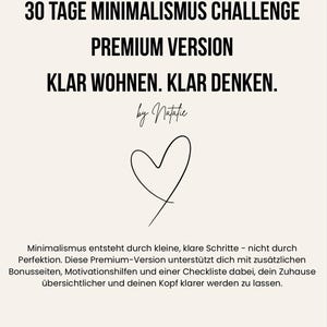 Minimalismus Challenge PDF | 30 Tage Ausmisten & Organisieren | Checkliste | Digitaler Download