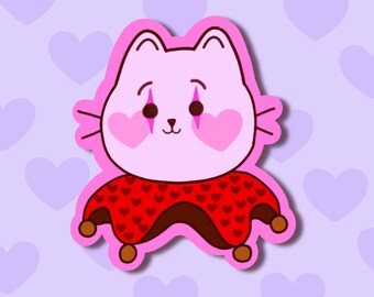 Balatro Lusty Joker Cat Sticker, Die-Cut Sticker For Phone Cases, Laptops, Water Bottles & Journals
