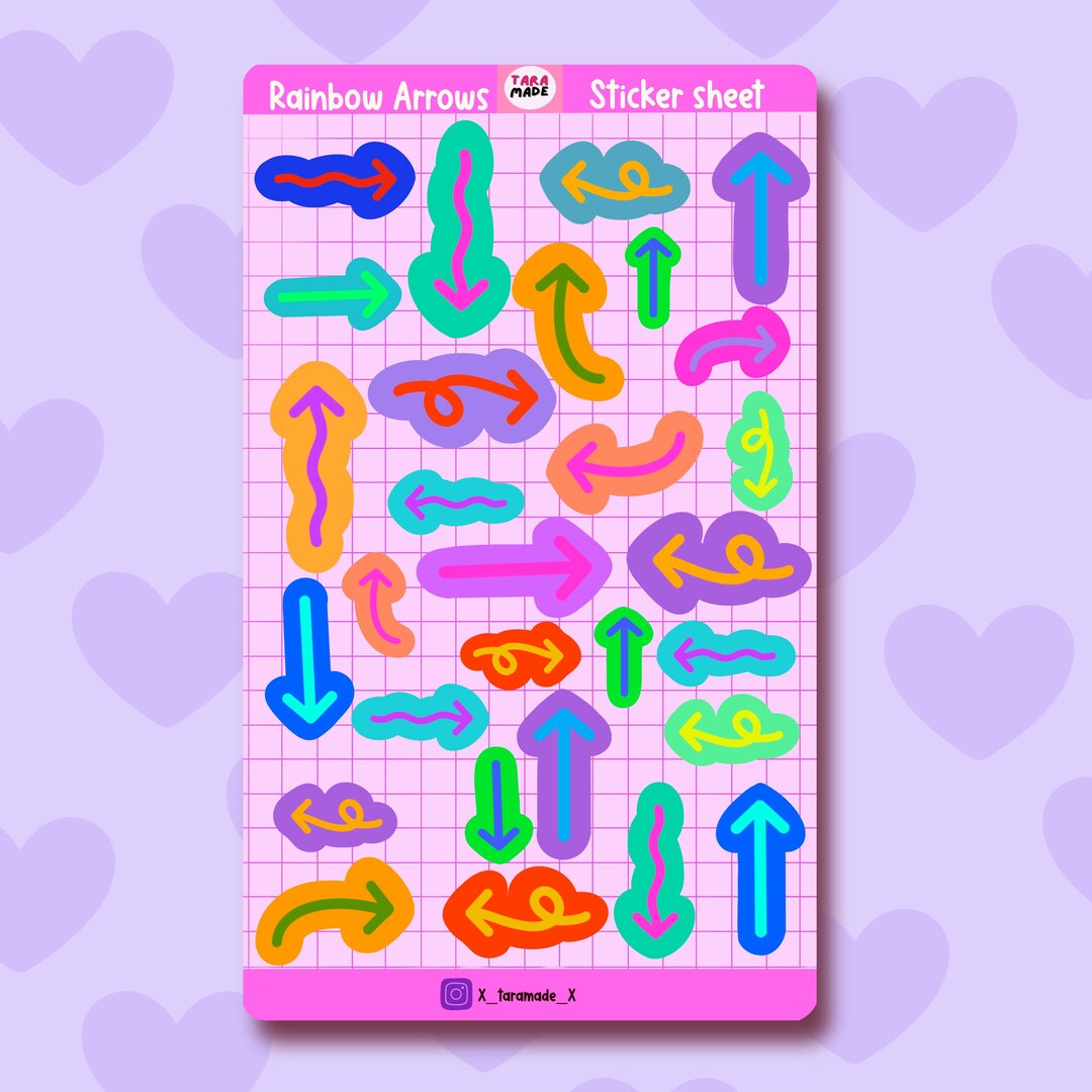 Rainbow Arrow Stickers, Waterproof Arrow Stickers for Journals ...