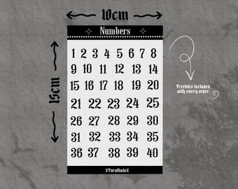 Number Stickers, Waterproof Number  Stickers for Journals & Scrapbooks