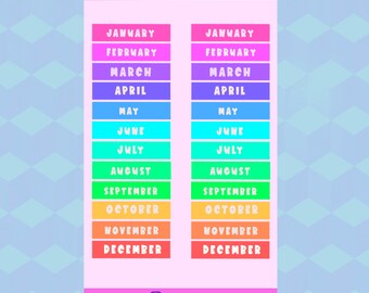 Mini Month Planner Stickers, Waterproof Rainbow Dates Sticker Sheet for Journals & Scrapbooks