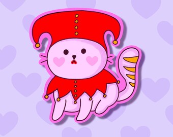 Waterproof Balatro Chicot Joker Cat Sticker, Die-cut Game Inspired Sticker For Phone Cases, Laptops, Journals & Scrapbooks