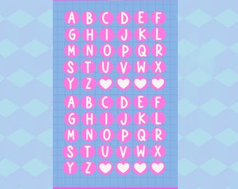 Mini Upper-case Alphabet Sticker Sheet: Waterproof Alphabet Stickers for Journals & Scrapbooks