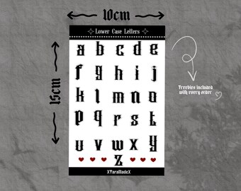 Lower-case Letter Stickers, Waterproof Alphabet Stickers for Journals & Scrapbooks