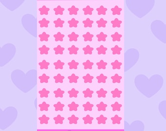 Mini Pink Stars Sticker Sheet, Waterproof Star Stickers for Journals & Scrapbooks