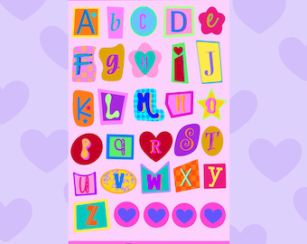 Ransom Letter Stickers, Waterproof Alphabet Stickers for Journals & Scrapbooks