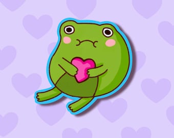 Waterproof Frog Sticker, Die-Cut Sticker For Waterbottle, Phone Cases, Laptops & Journals
