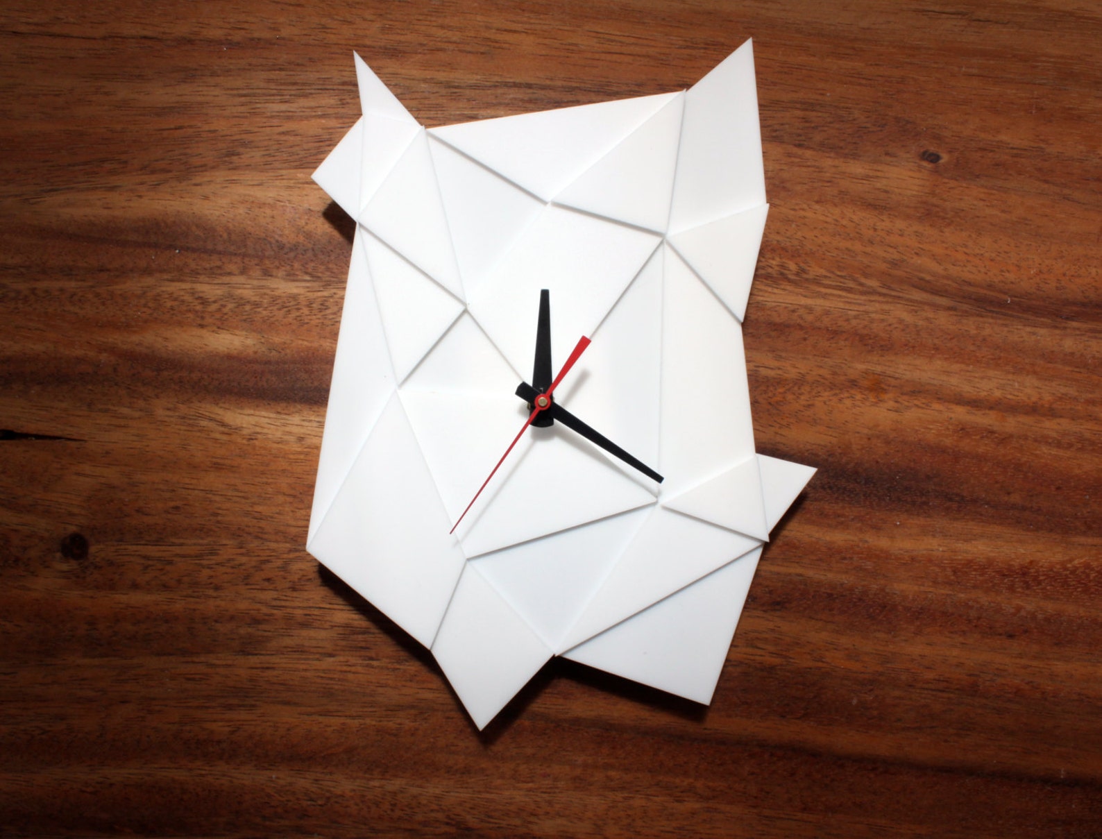 Geometric Wall Clock White Faceted Textural Geometric Clock Etsy