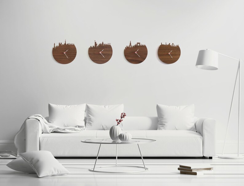 Vancouver Skyline Clock Vancouver Canada Industrial Wood Etsy