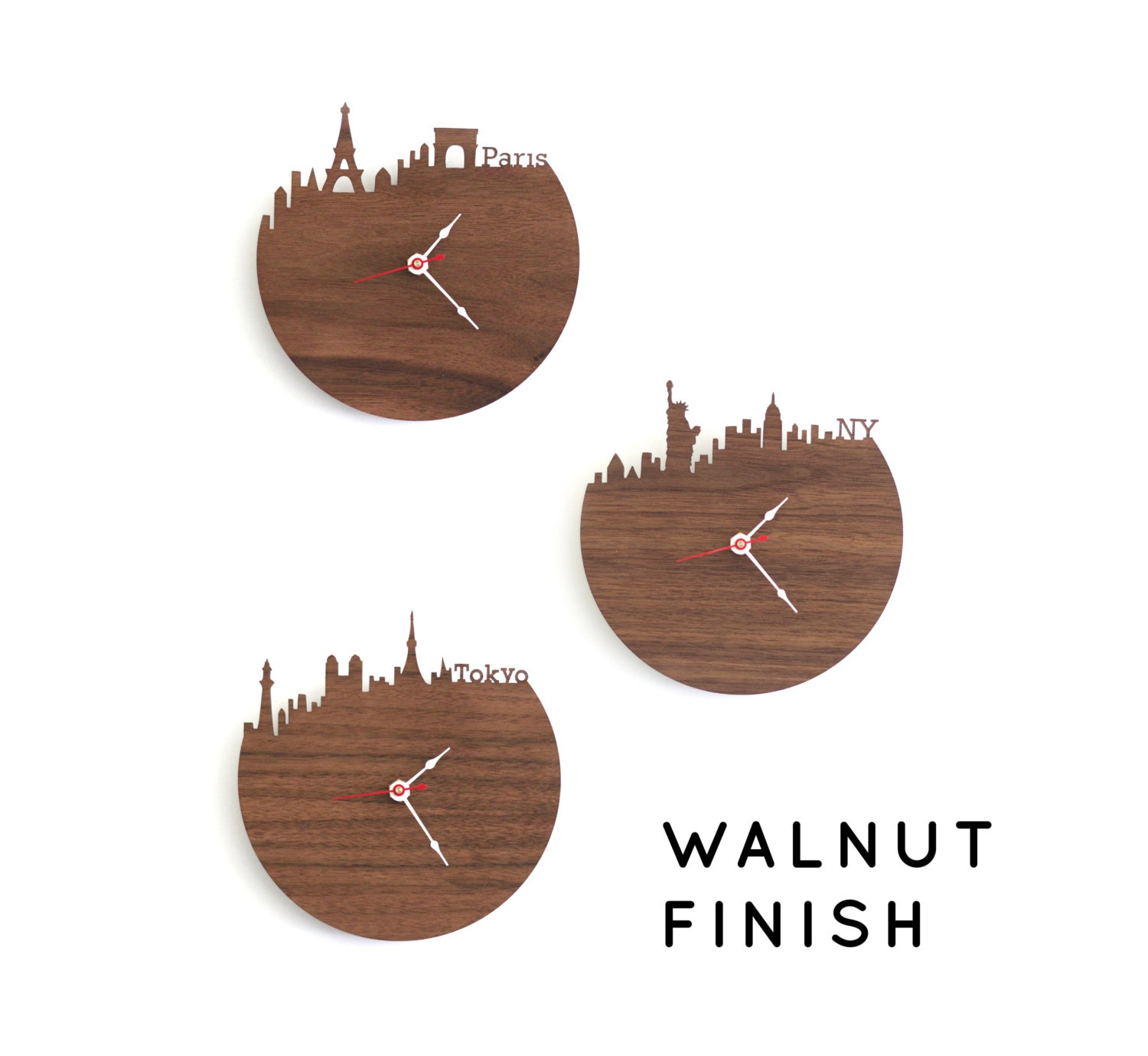 Philippines Art Clock Manila Skyline Wooden Clock Time Etsy