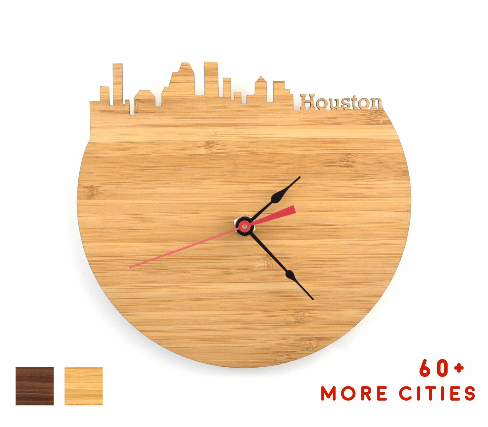 Houston Time Zone Clock Houston Skyline Man Cave Clock Etsy
