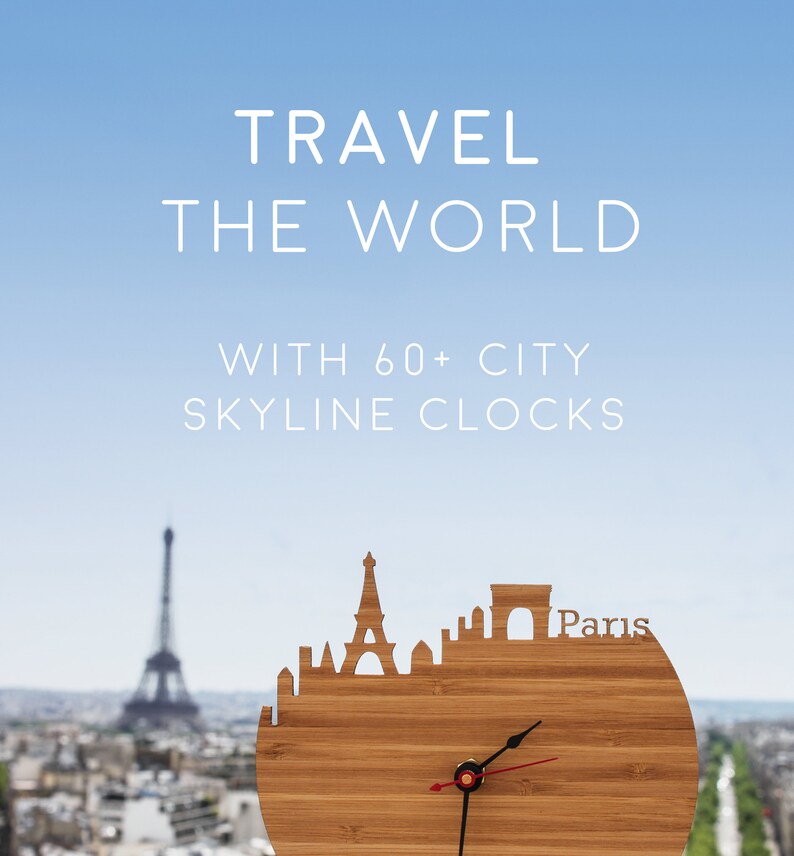 Singapore Skyline Clock Singapore Map Wood Wall Clock Etsy