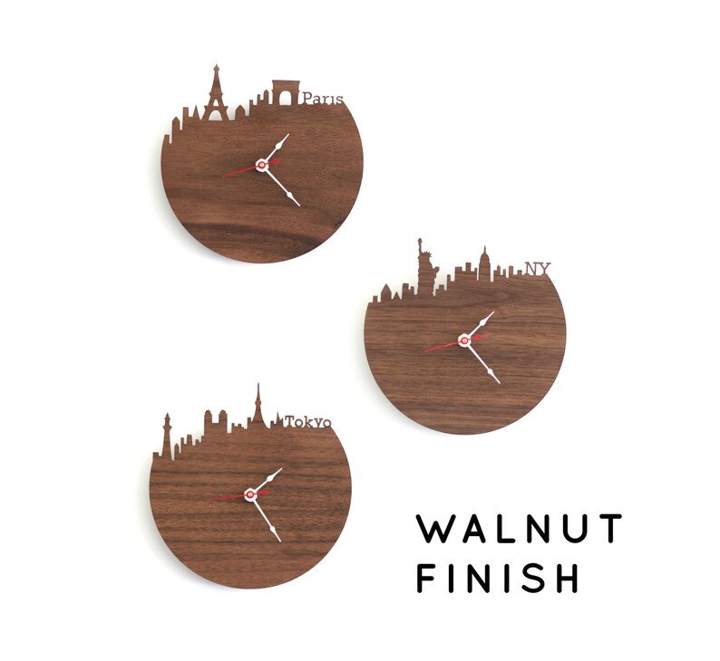 Singapore Skyline Clock Singapore Map Wood Wall Clock Etsy