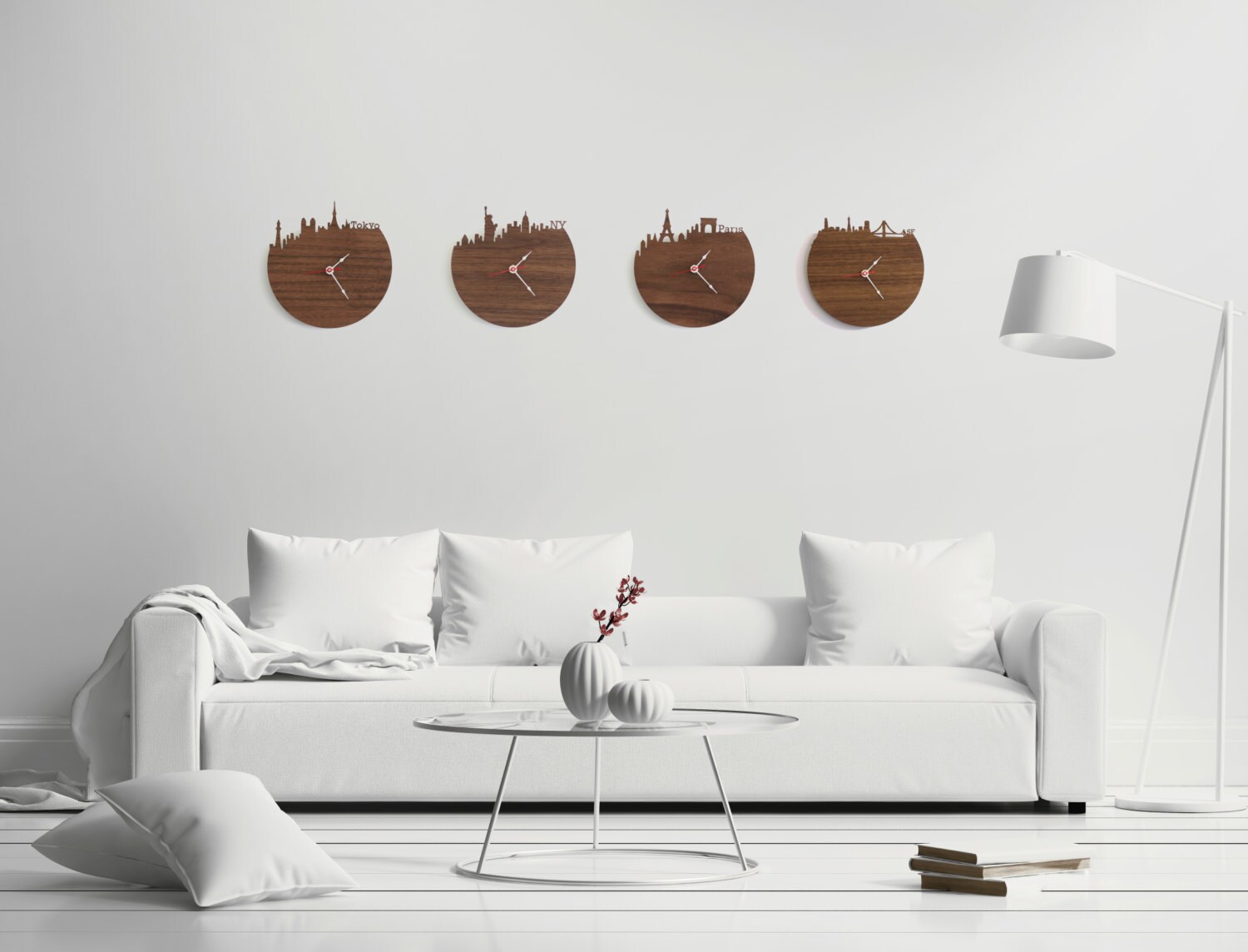 Wall Clock Toronto Skyline Wood Clock Canada Toronto Art Etsy