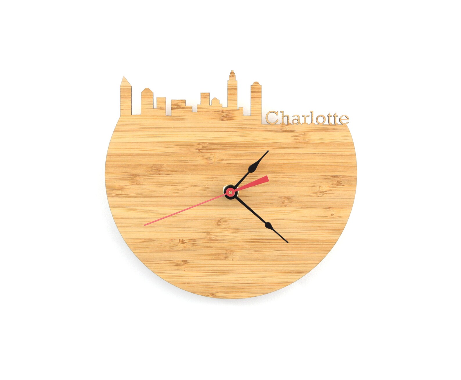Charlotte NC Skyline Clock North Carolina Time Zone Clock Etsy