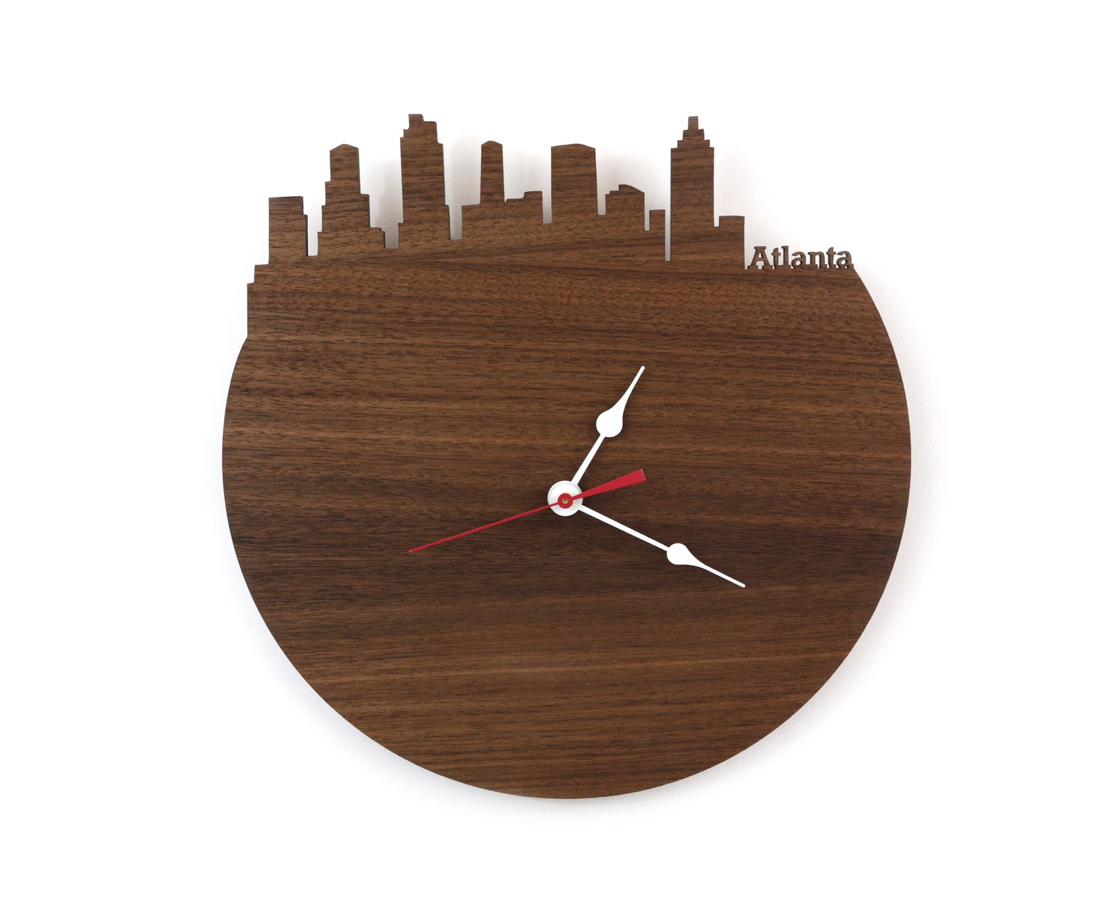 Atlanta Skyline Clock Wall Art Wood Clock Etsy